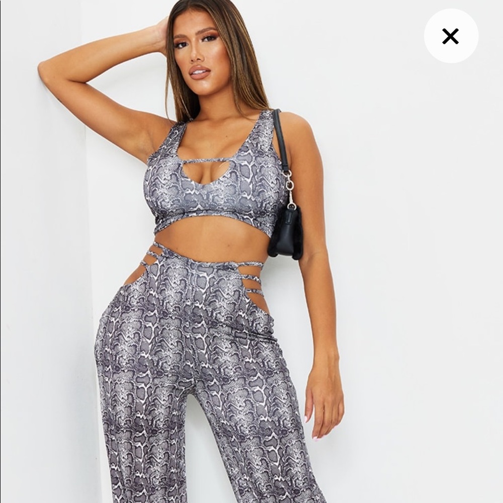 NEW SNAKE PRINT SET GRAY